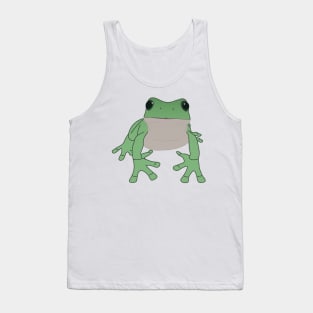 A cute green frog with cute eyes Tank Top